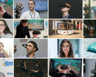 Collage of people using virtual reality at Irish VR events