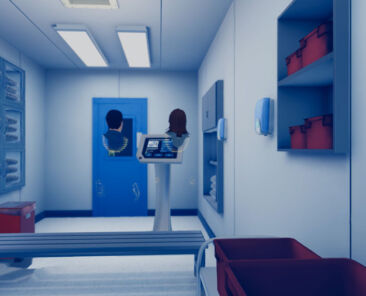 Virtual cleanroom airlock in the Avatar Academy VR training platform