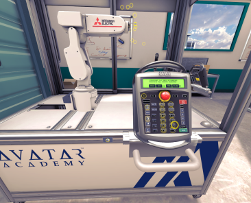 the robot arm as it appears in vr