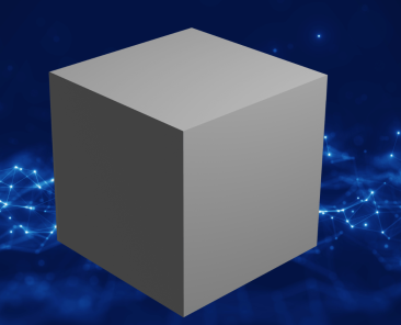 The default cube from the Blender 3d software