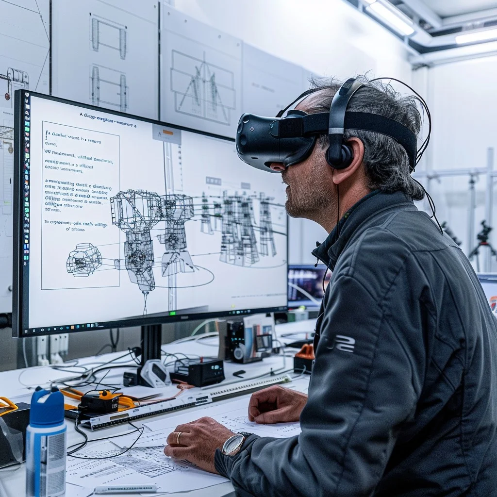 Immersive technology in 2024: A futuristic virtual reality training experience showcasing innovation in digital learning and simulation in the engineering sector