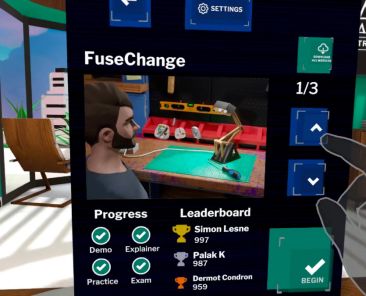 Avatar Academy fuse change module with progress and leaderboard panels