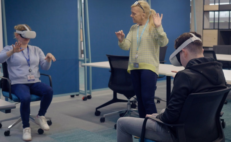 VR for healthcare immersive training in a virtual cleanroom environment, hands-on, realistic simulation for medical device compliance