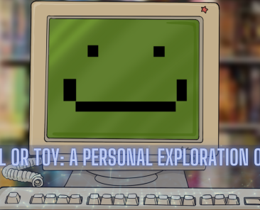 An old fashioned computer with a friendly pixel face to symbolize ai reflections