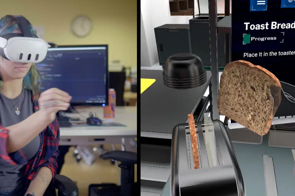 Lea Bogovic working on VR kitchen hygiene training