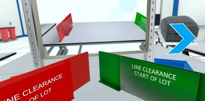VR line clearance training station for medical device manufacturing