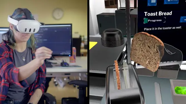 Lea Bogovic testing VR kitchen hygiene training
